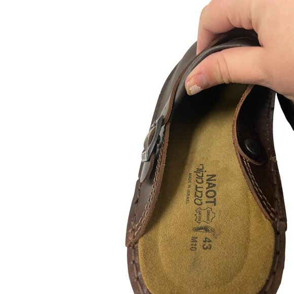 Naot Fiord Mens Clog Size EU 43 US 10 Brown Leather Slip On Mule NWOB main image 8